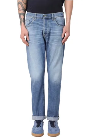 Dondup Jeans, Heren, Blauw, W38, Denim, Reguliere denim stretch jeans