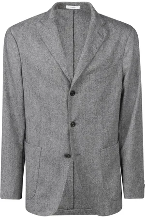 Boglioli Jassen, Heren, Grijs, XS, Wol, Elegante Jas met Drie Knopen