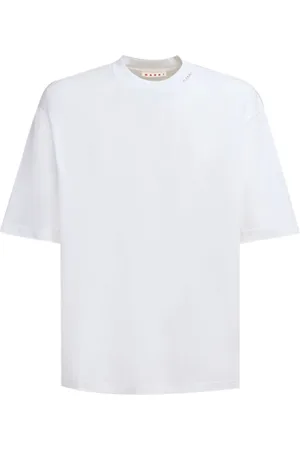 Marni Tops, Heren, Wit, M, Katoen, T-shirt met ronde hals