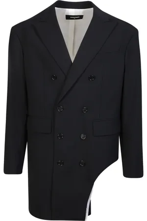 Dsquared2 Jassen, Heren, Zwart, L, Zwart Raw Cut 80`s Jas met Bloemenpatch