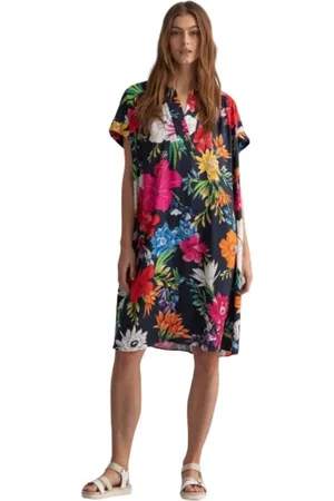 GANT Kleedjes, Dames, Veelkleurig, L, Tropicale Bloemenjurk