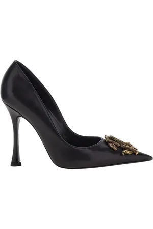 Roberto Cavalli Schoenen, Dames, Zwart, 38 EU, Leer, Mirror Snake leren pumps