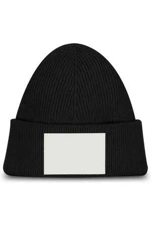 Maison Margiela Accessoires, Dames, Zwart, L, Wol, Wollen Beanie Muts