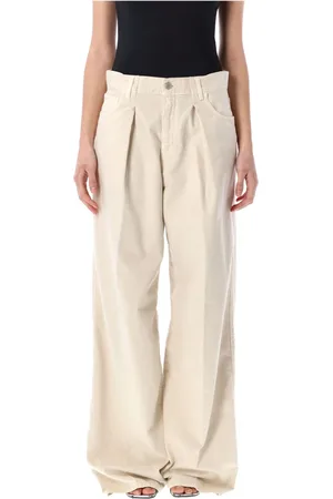 haikure Broeken, Dames, , W27, Katoen, Geplooide Candy Twill Broek Sandshell