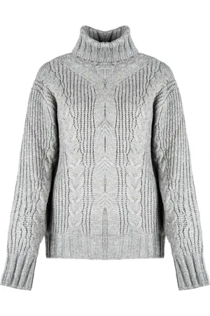 Silvian Heach Truien, Dames, Grijs, L, Turtleneck met gestreepte rand