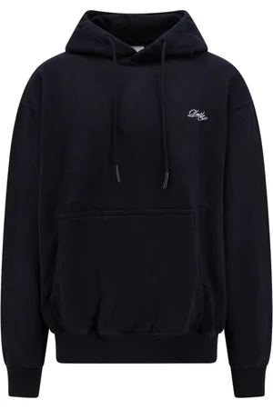 Drôle de Monsieur Sweatshirts & Hoodies, Heren, Zwart, S, Katoen, Zwarte Hooded Sweatshirt Aw 23
