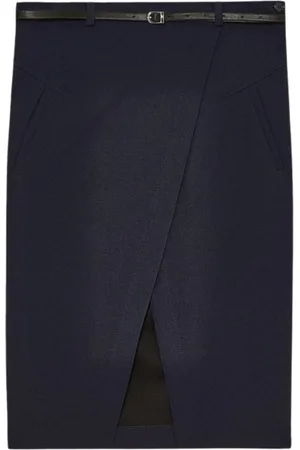 Patrizia Pepe Rokken, Dames, Blauw, M, Polyester, Blauwe Crêpe Rok met Verleidelijke Details