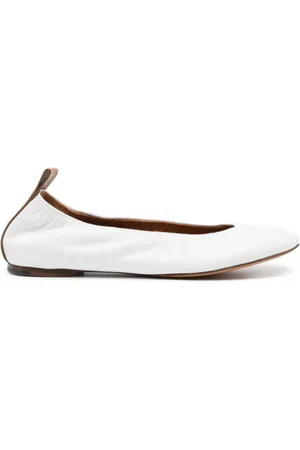 Lanvin Schoenen, Dames, Wit, 36 EU, Leer, Ballerina`s
