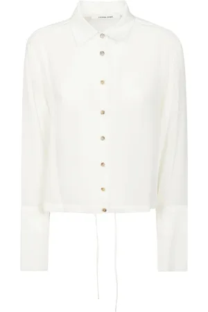 LIVIANA CONTI Blouses & Shirts, Dames, Wit, M, Witte blouse met gouden knopen