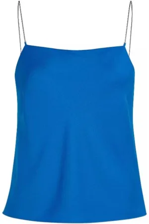 Calvin Klein Tops, Dames, Blauw, L, Katoen, Metal Detail Cami Top