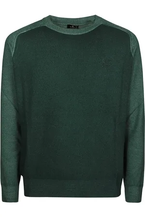 Etro Truien, Heren, Groen, S, Wol, Casual Raglan Mouwen Trui