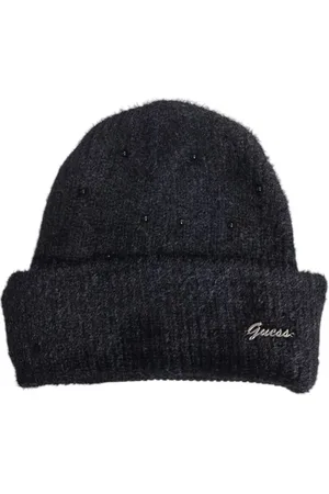 Guess Accessoires, Dames, Zwart, ONE Size, Katoen, Zwarte Katoenen Wintermuts Damescollectie