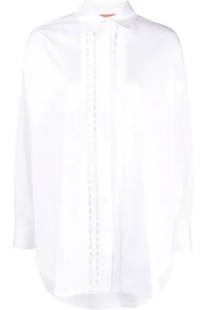 ERMANNO SCERVINO Blouses & Shirts, Dames, Wit, M, Katoen, Geborduurde katoenen blouse met geperforeerde details