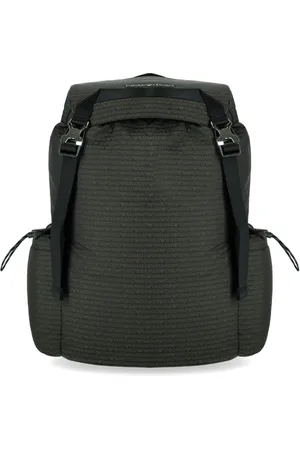 Emporio Armani Tassen, Heren, Groen, ONE Size, Polyester, Militaire Groene Monogram Rugzak