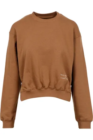 Serafini Sweatshirts & Hoodies, Dames, Bruin, XS, Katoen, Geborduurd Logo Ronde Hals Sweater