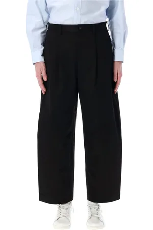 Comme des Garçons Broeken, Heren, Zwart, S, Katoen, Zwarte Chino Broek Wijde Pijpen