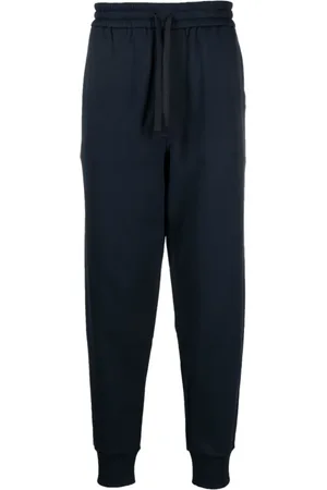 Etro Broeken, Heren, Blauw, S, Katoen, Blauwe track pants met Pegaso-borduursel