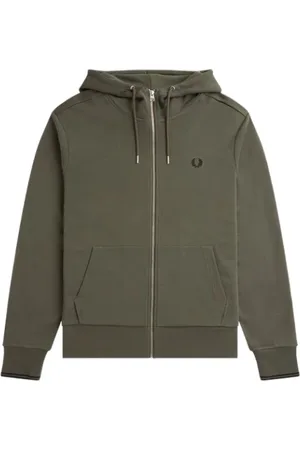 Fred Perry Sweatshirts & Hoodies, Heren, Groen, S, Katoen, Cotton Blend Zip Hoodie Jacket