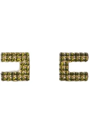 Elisabetta Franchi Accessoires, Dames, Groen, ONE Size, Clip-On Oorbellen