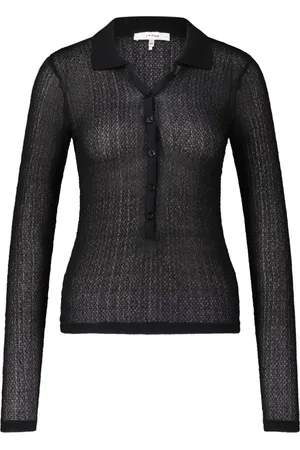 Frame Blouses & Shirts, Dames, Zwart, L, Transparante Blouse met Uniek Design