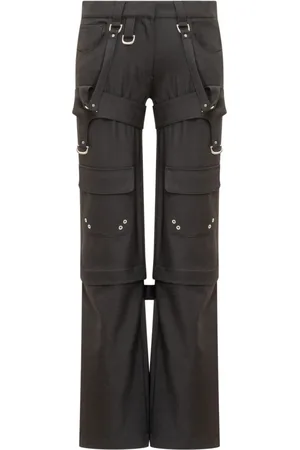 OFF-WHITE Broeken, Dames, Zwart, S, Cargo Zip WO Blend Broek