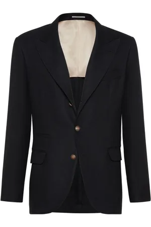 Brunello Cucinelli Jassen, Heren, Zwart, L, Wol, Gedeconstrueerd Jasje