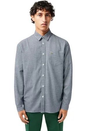 Lacoste Overhemden, Heren, Veelkleurig, 4Xl, Katoen, Casual overhemd met lange mouwen