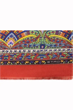 Etro Accessoires, Dames, Veelkleurig, ONE Size, Kasjmier, Geprinte Kasjmier Zijde Mix Sjaal