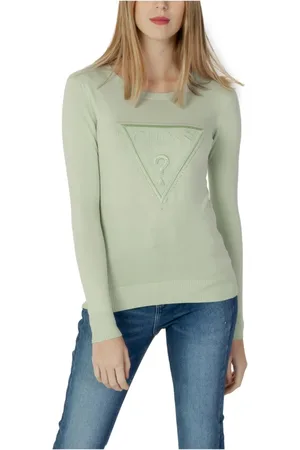 Guess Truien, Dames, Groen, M, Polyester, Groene Truien met Lange Mouwen
