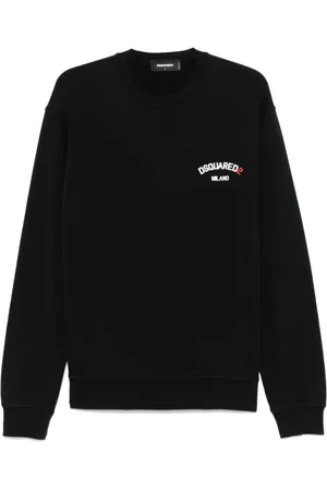 Dsquared2 Sweatshirts & Hoodies, Heren, Zwart, 2Xl, Katoen, Stijlvol Sweatshirt