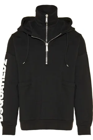 Dsquared2 Sweatshirts & Hoodies, Heren, Zwart, L, Katoen, Doubleeck Anorak