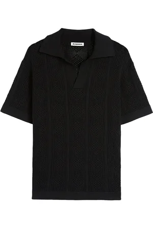Jil Sander Tops, Heren, Zwart, M, Katoen, Zwarte Polo T-shirts en Polos