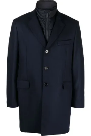 FAY Mantels, Heren, Blauw, L, Giacca Single-Breasted Jas