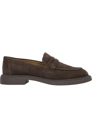 Estro Schoenen, Dames, Bruin, 39 EU, Leer, Bruine Penny Loafers voor dames gemaakt van Italiaans echt velours