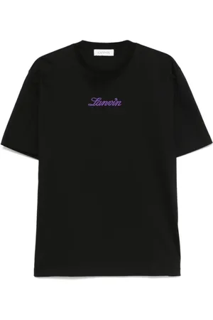 Lanvin Tops, Heren, Zwart, M, Katoen, T-shirt met ronde hals