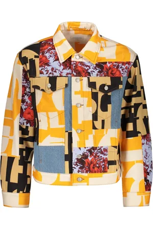 DRIES VAN NOTEN Jassen, Heren, Veelkleurig, S, Denim, Denim Jack met Contrasterende Inzetstukken