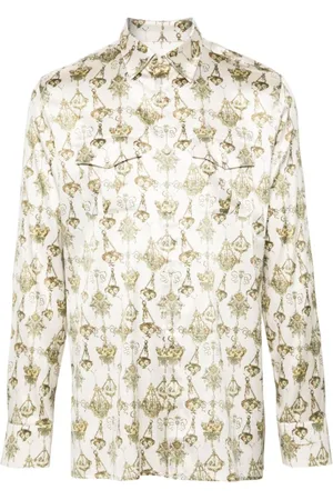 Givenchy Overhemden, Heren, , L, Overhemd met chandelierprint van zijde