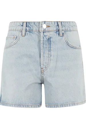 ANINE BING Korte broeken, Dames, Blauw, W24, Denim, Blauwe Gewassen Denim Shorts
