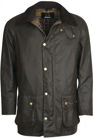 Barbour Jassen, Heren, Groen, S, Katoen, Gewaxte Katoenen Jas met Tartan Voering
