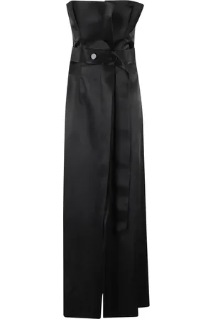 Serafini Kleedjes, Dames, Zwart, S, Zwarte Duchesse Bustier Jurk met Ruches
