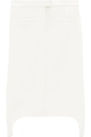 Courrèges Rokken, Dames, Wit, S, Polyester, Twill Suspender Mini Rok