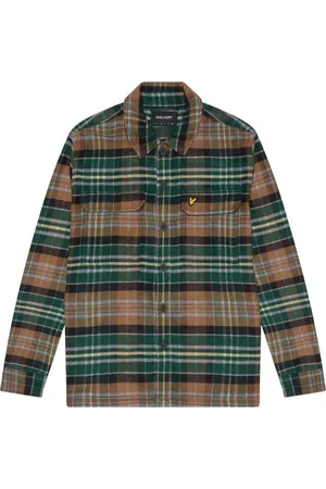 Lyle & Scott Overhemden, Heren, Veelkleurig, S, Katoen, Geruite Flanellen Overshirt