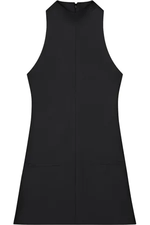 Courrèges Kleedjes, Dames, Zwart, M, Zwarte A-Lijn Mouwloze Jurk