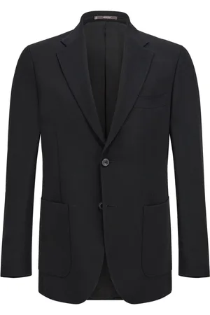 Boggi Milano Jassen, Heren, Zwart, 2Xl, Wol, Jasje van Zuiver Wolcrêpe