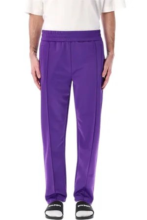 Palm Angels Broeken, Heren, Paars, M, Polyester, Gebogen Logo Trainingsbroek