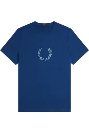 Fred Perry Tops, Heren, Blauw, L, Katoen, Cotton Jersey Crown Shirt
