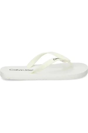 Calvin Klein Schoenen, Dames, Wit, 44 EU, Rubberen slippers