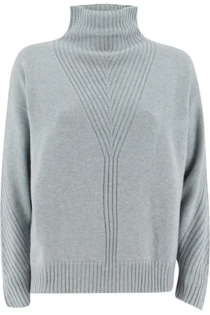 FEDELI Truien, Dames, Grijs, M, Turtleneck Pullover