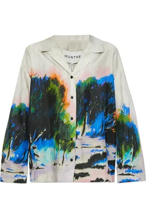 Munthe Blouses & Shirts, Dames, Veelkleurig, XS, Zijden Blouse