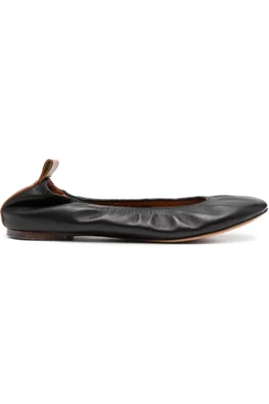 Lanvin Schoenen, Dames, Zwart, 36 EU, Leer, Zwarte Leren Ballerina`s